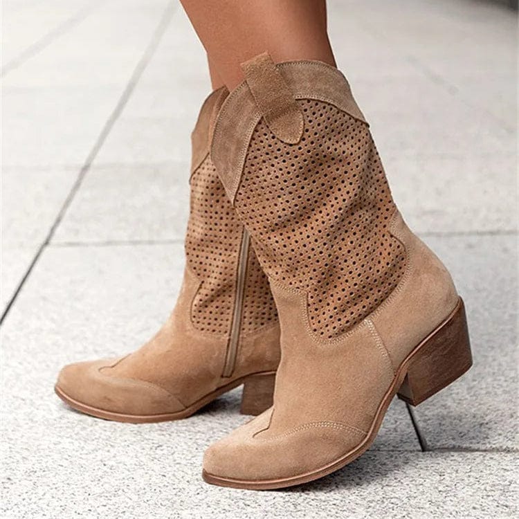 Skye | Orthopedic western boots with perforated panels