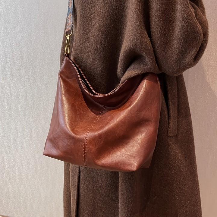 Tracie - Handcrafted Brown Leather Shoulder Bag with Boho Adjustable Strap