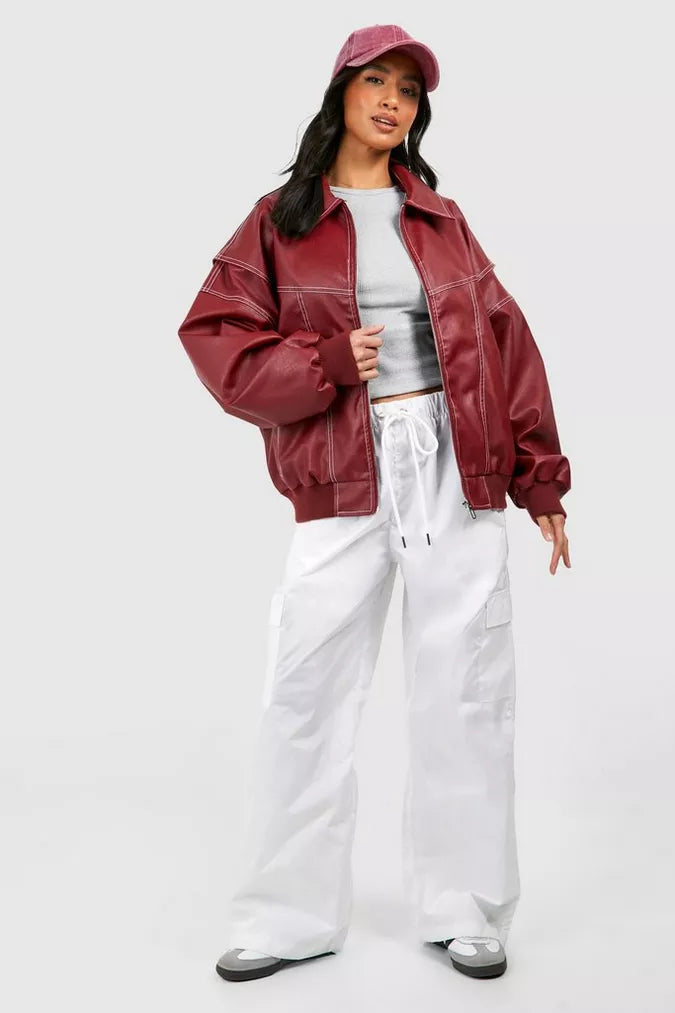 Scarlet | Women's Oversized Jacket with Zip Closure