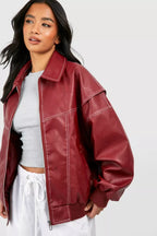 Scarlet | Women's Oversized Jacket with Zip Closure