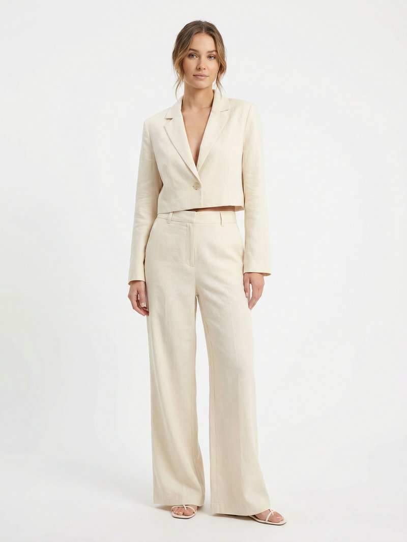 Linen Co-ord Set with Wide-Leg Trousers