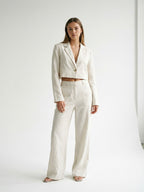 Linen Co-ord Set with Wide-Leg Trousers