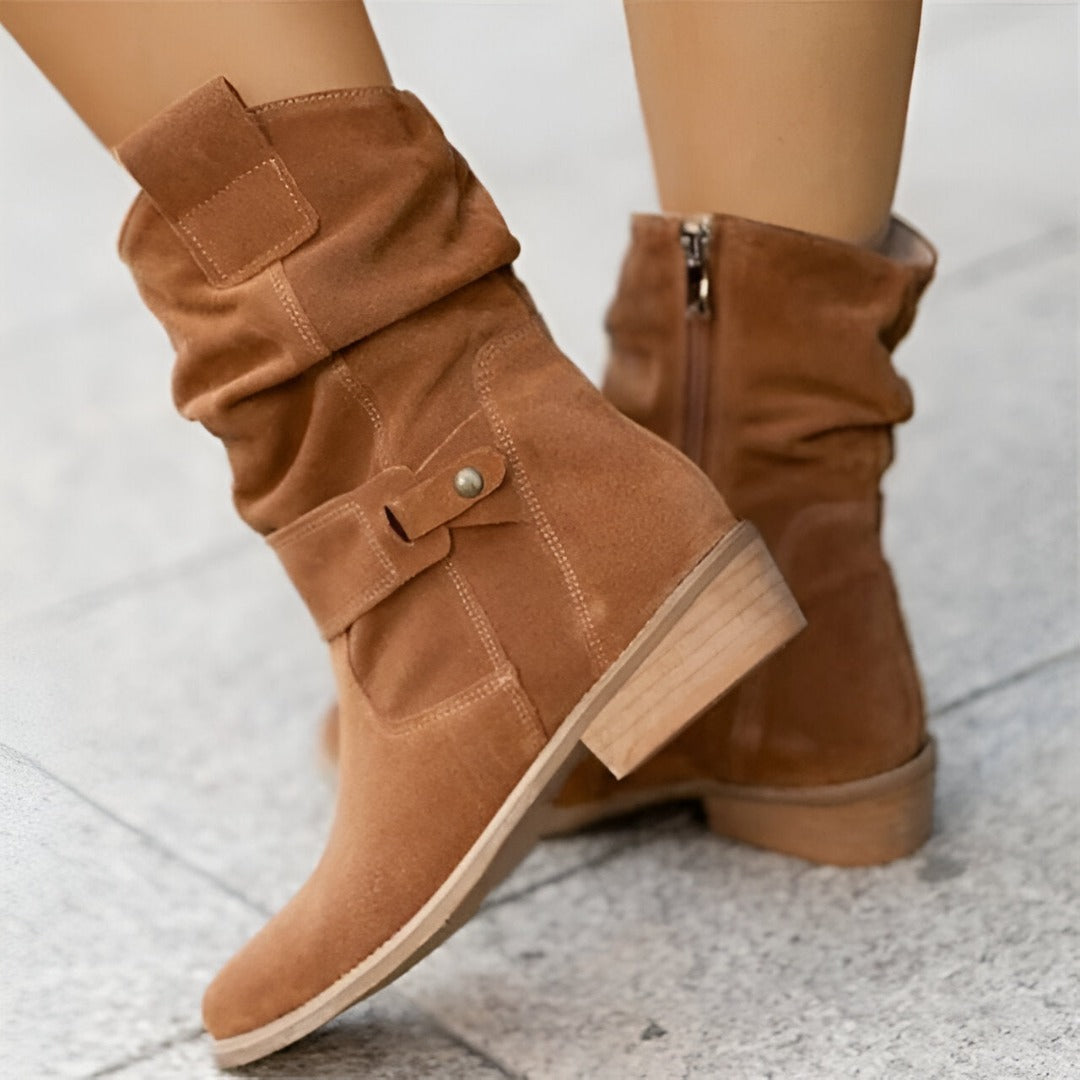 Scarlet | Women's Faux Suede Slouchy Boots with Plush Lining