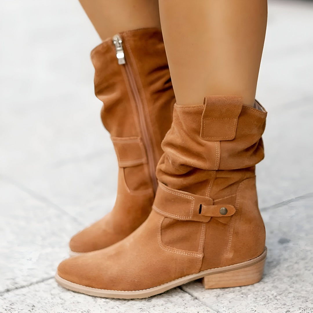 Scarlet | Women's Faux Suede Slouchy Boots with Plush Lining