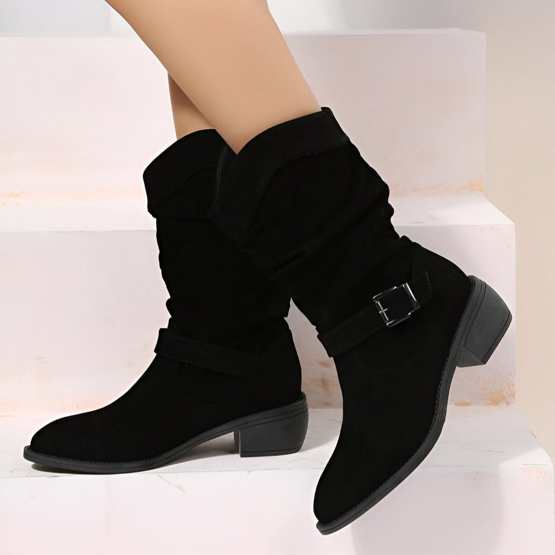 Scarlet | Women's Faux Suede Slouchy Boots with Plush Lining