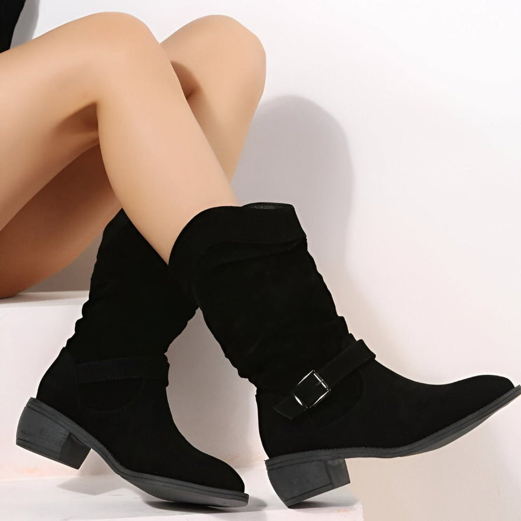 Scarlet | Women's Faux Suede Slouchy Boots with Plush Lining