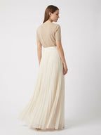 Pleated Chiffon Maxi Skirt