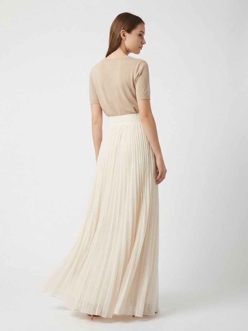 Pleated Chiffon Maxi Skirt