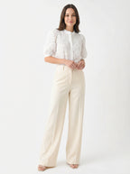 Broderie Anglaise Puff-Sleeve Blouse