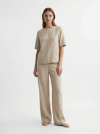 Linen Co-ord Set with Wide-Leg Trousers