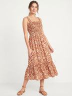Ruffle-Hem Sundress with Smocked Bodice