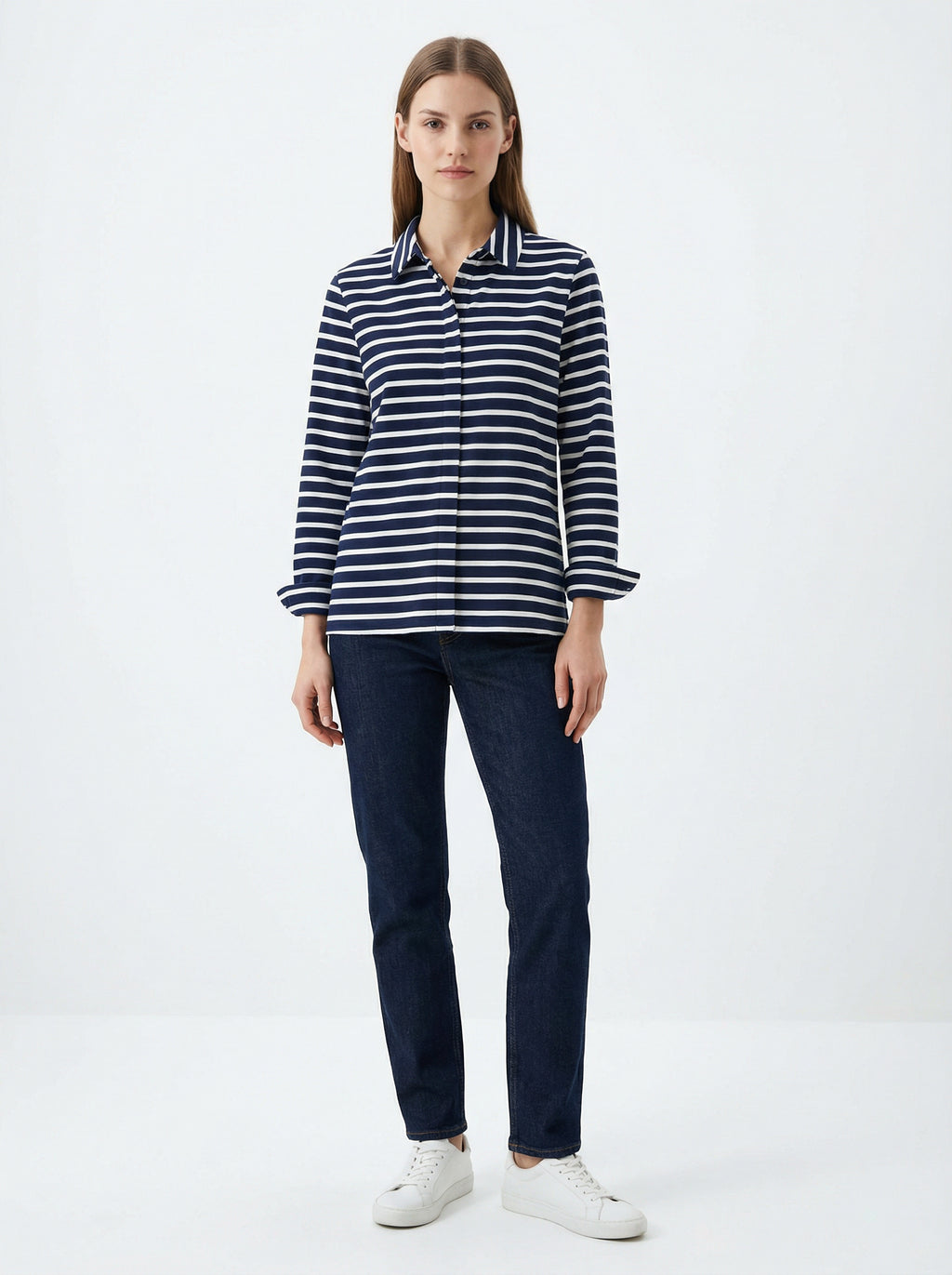 Striped Long-Sleeve Cotton Shirt