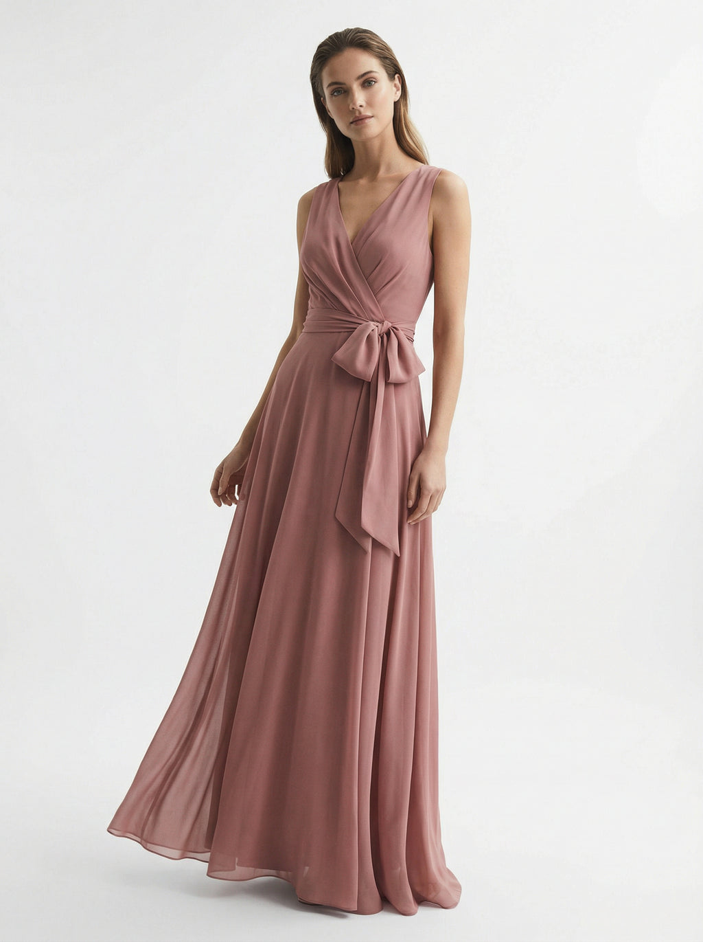 Wrap Maxi Dress with Bow Detail