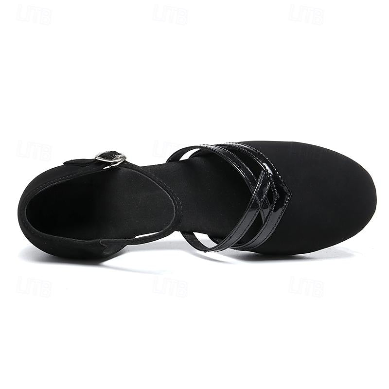 Scarlet | Women's Black Dance Shoes with Ankle Strap