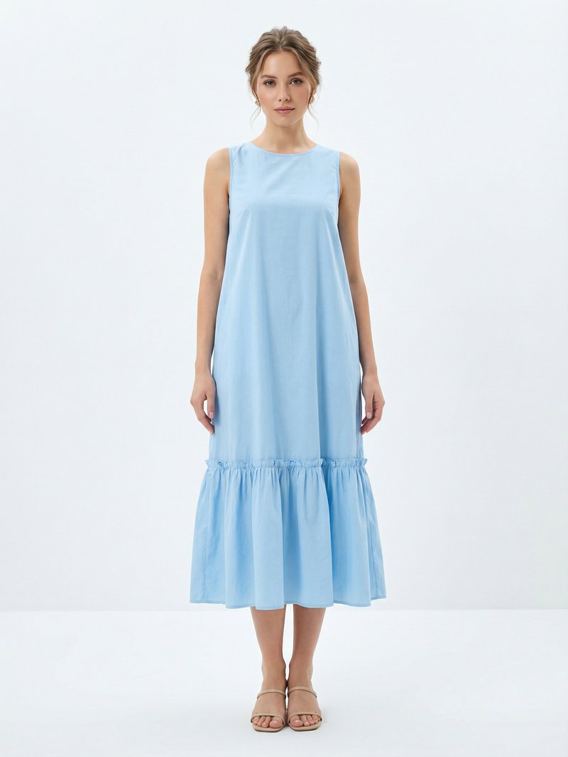 Ruffle-Hem Sundress with Smocked Bodice