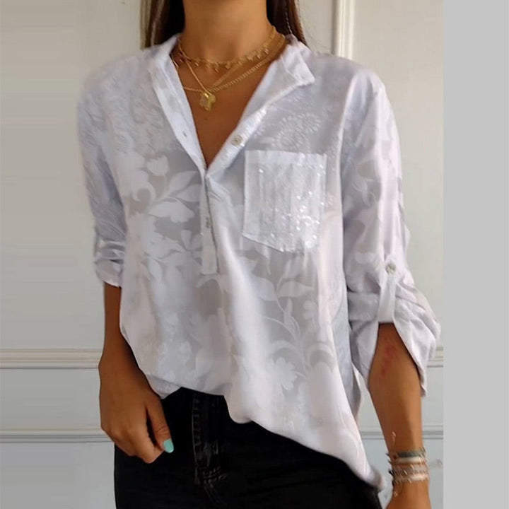 Leah - Embellished Pocket Blouse