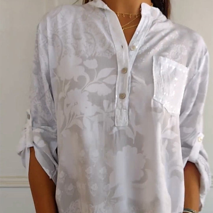 Leah - Embellished Pocket Blouse