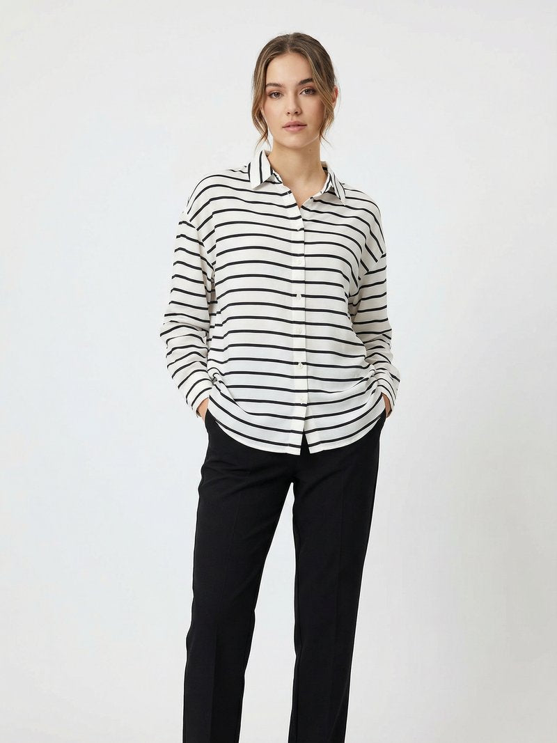 Striped Long-Sleeve Cotton Shirt