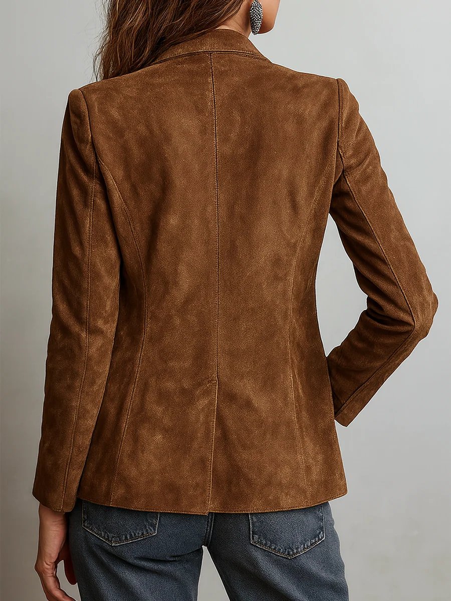 Brianna | Women’s tailored faux suede blazer button front