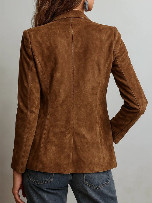 Brianna | Women’s tailored faux suede blazer button front