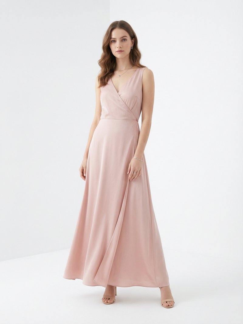 Wrap Maxi Dress with Bow Detail