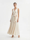 Wrap Maxi Dress with Bow Detail