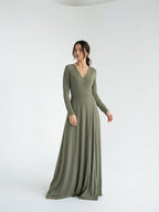 Wrap Maxi Dress with Bow Detail